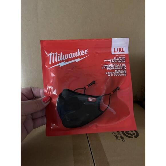10 PACK Milwaukee 48-73-4239 Large/X-Large Black Reusable Performance Face Mask - Picture 1 of 5